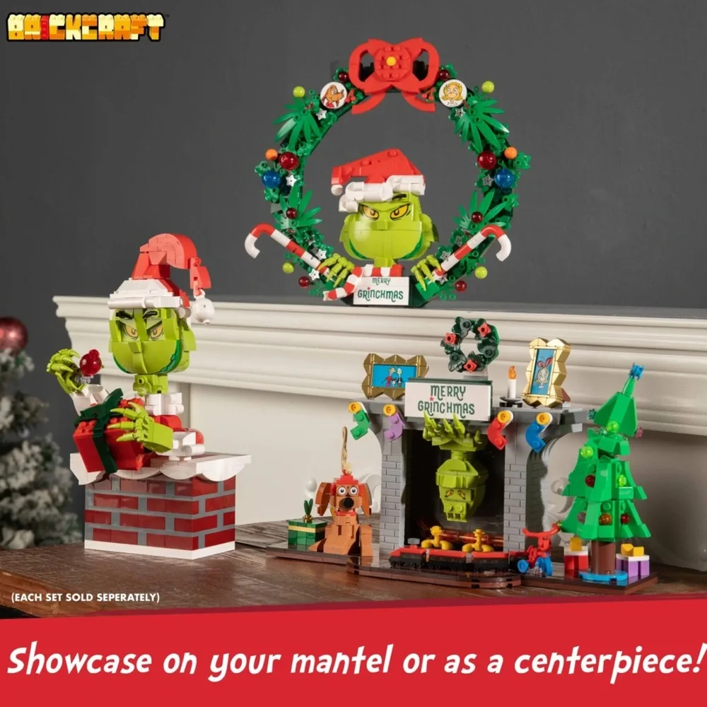 LEGO BRICKCRAFT The GRINCH Dr. Seuss Christmas Fireplace Set - NEW